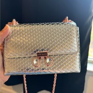 Ted Baker Metallic Silver Crossbody Bag